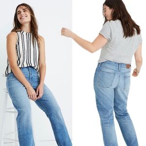 MADEWELL The Dad Jeans Button Fly High Rise Relaxed Fit Premium Straight Leg 32